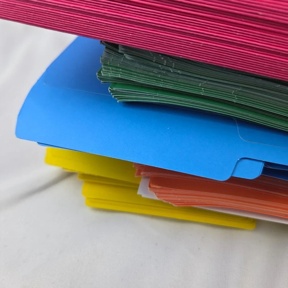 File Folder, RAZCC 250 Pack 1/3 Cut Tab Colored Folders, Colored File Folder Let
